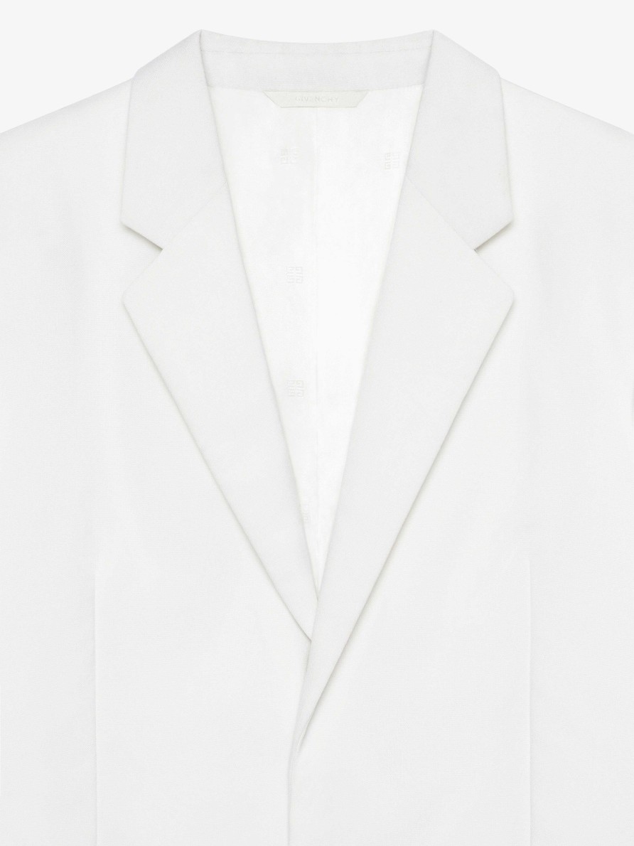 Men Givenchy Jackets & Coats | Extra Fitted Jacket In Wool And Mohair White