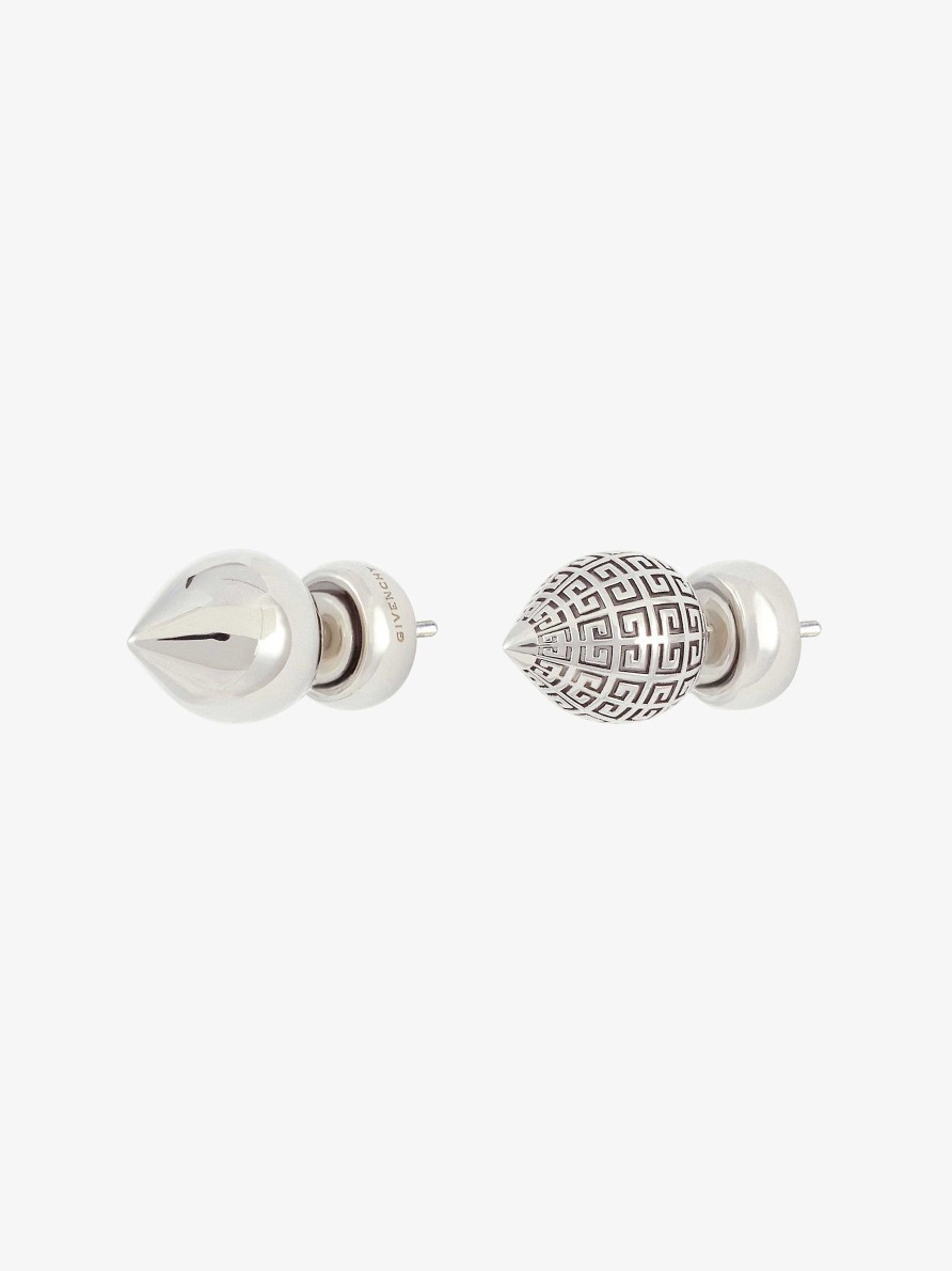 Men Givenchy Jewelry | G Stud Earrings In Metal Silvery