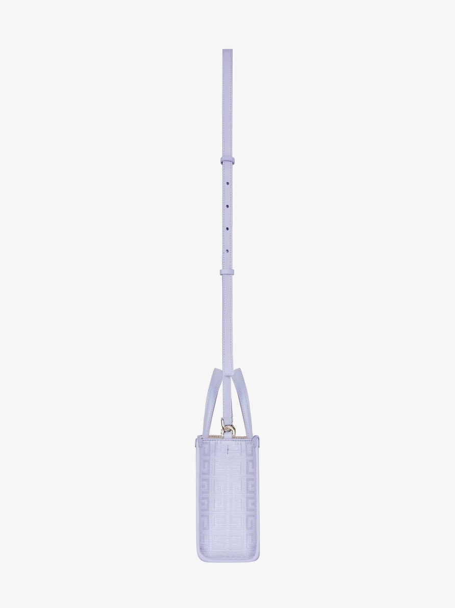 Women Givenchy G-Tote | Mini G-Tote Shopping Bag In 4G Coated Canvas Lavender