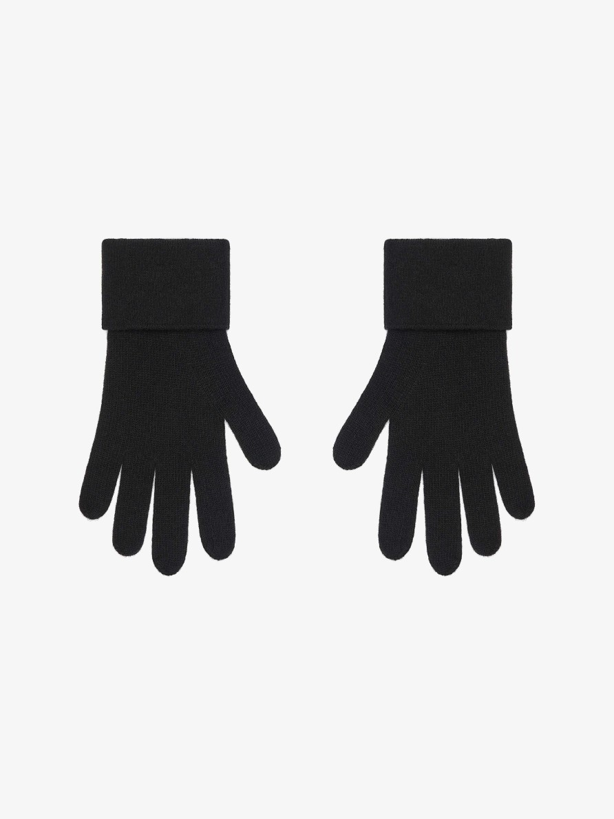 Men Givenchy Other Accessories | 4G Wool Knit Gloves Black