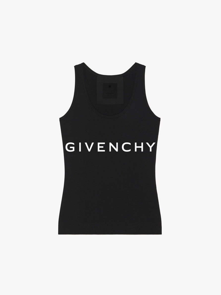 Women Givenchy T-Shirts | Givenchy Archetype Slim Fit Tank Top In Cotton Black