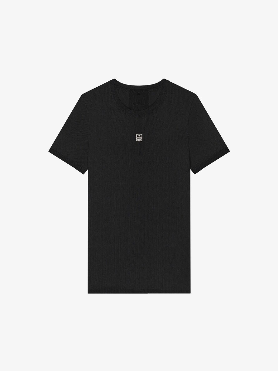 Women Givenchy T-Shirts | Slim Fit T-Shirt In Cotton With 4G Logo Black