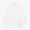 Women Givenchy Tops & Shirts | Oversized Shirt With Long Back In Destroyed Denim White