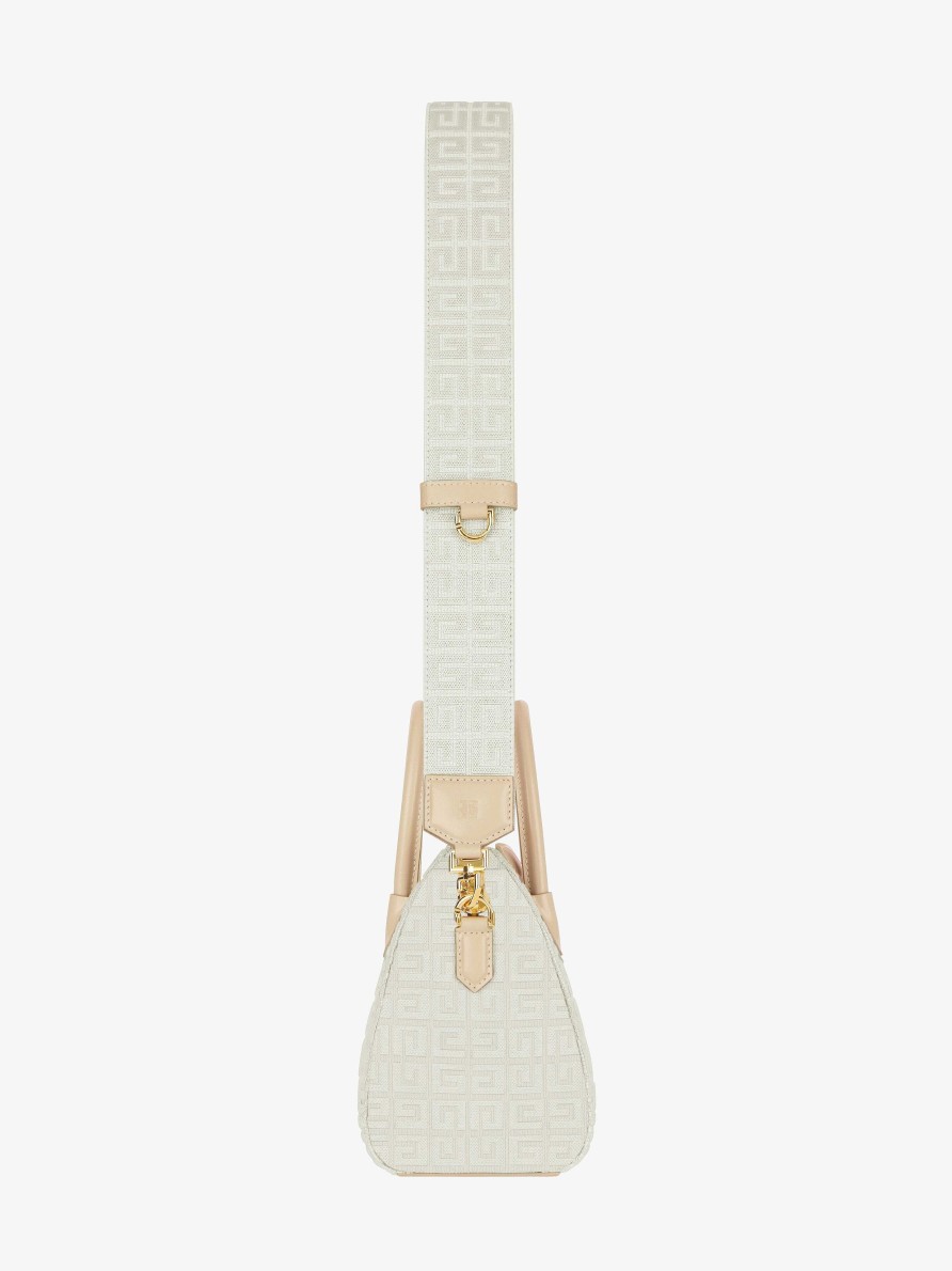 Women Givenchy Antigona | Mini Antigona Bag In 4G Embroidered Canvas Natural Beige