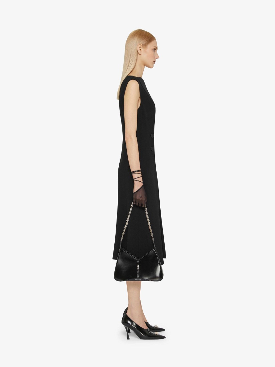 Women Givenchy Dresses | Dress With Buttons In Crepe With Satin Back Black