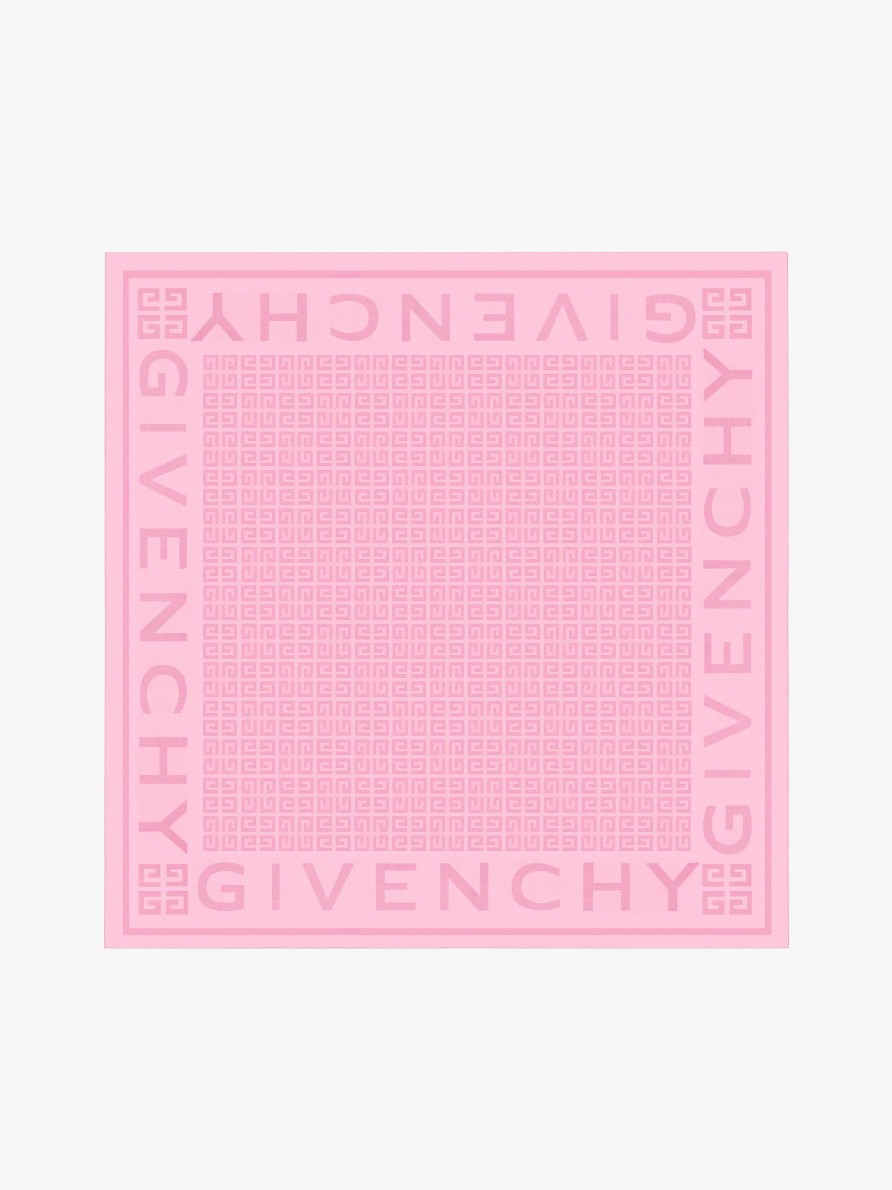 Women Givenchy Scarves | Givenchy 4G Large Square In Silk Jacquard Light Pink