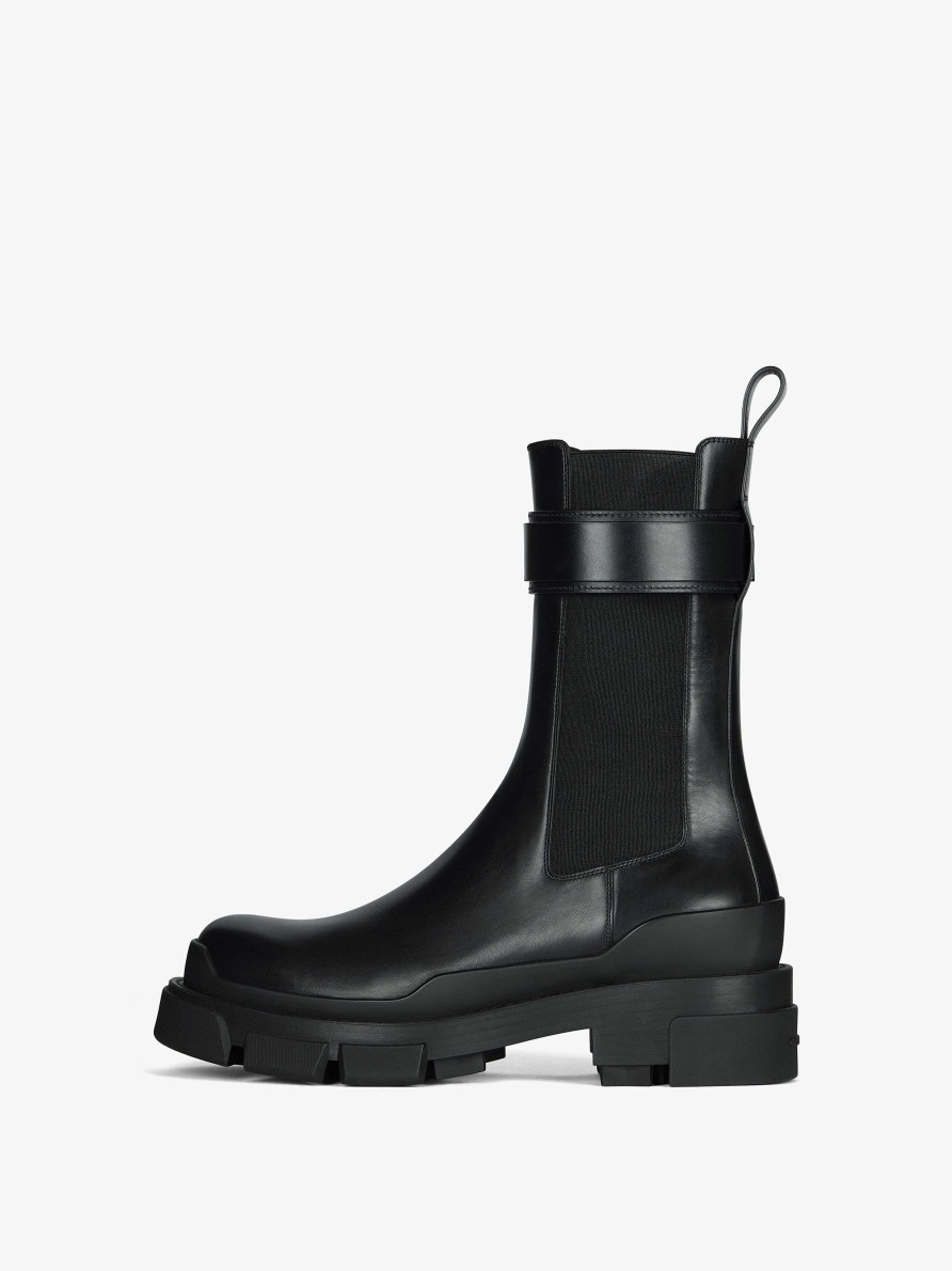 Women Givenchy Boots & Booties | Terra Chelsea Boots In Leather Black