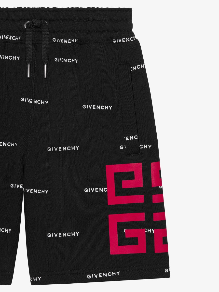 Men Givenchy Boy (4 To 12 Years) | Givenchy 4G Bermuda Shorts In Fleece Black