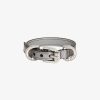 Women Givenchy Jewelry | Voyou Bracelet In Laminated Leather And Metal Silvery Grey