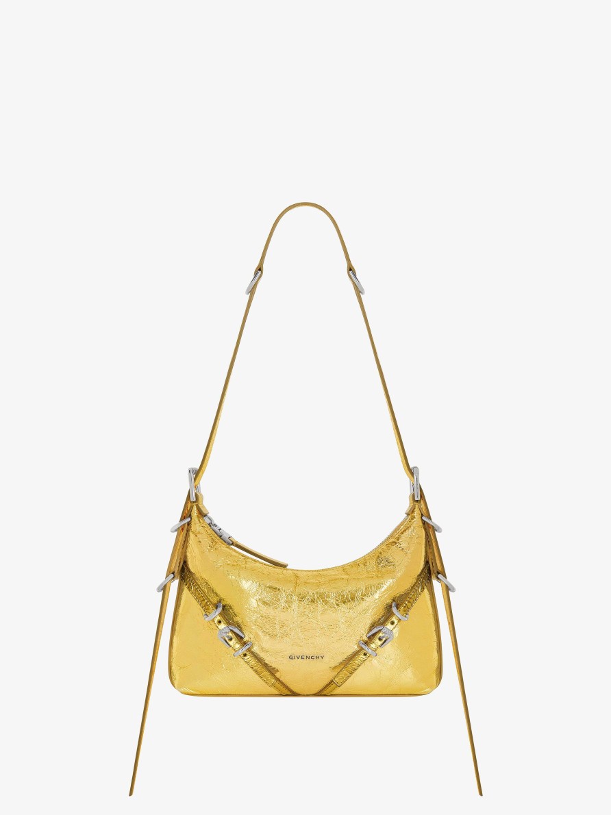 Women Givenchy Voyou | Mini Voyou Bag In Laminated Leather Golden