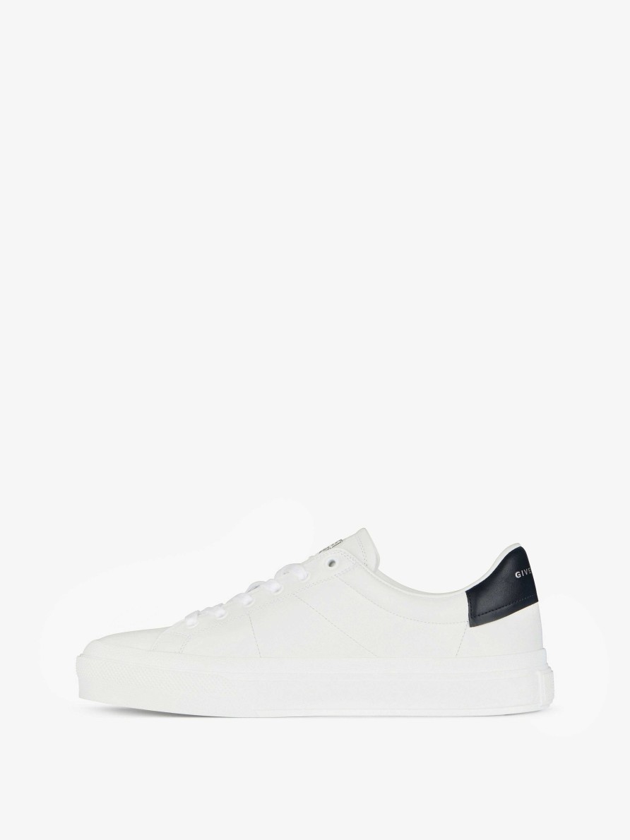 Men Givenchy Sneakers | City Sport Sneakers In Leather White/Navy