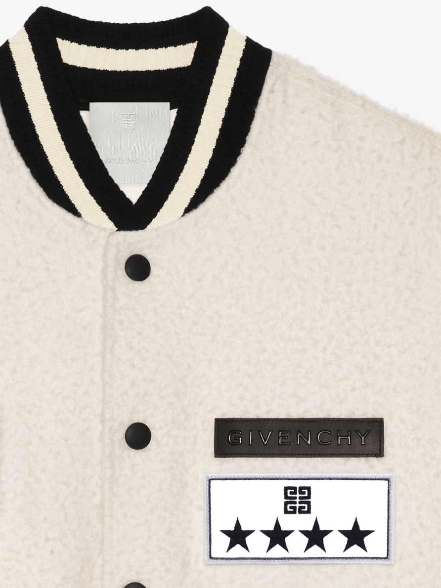 Men Givenchy Outerwear & Blousons | Varsity Jacket In Wool White