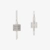 Men Givenchy Jewelry | Lock Asymmetrical Earrings With Crystals Silvery