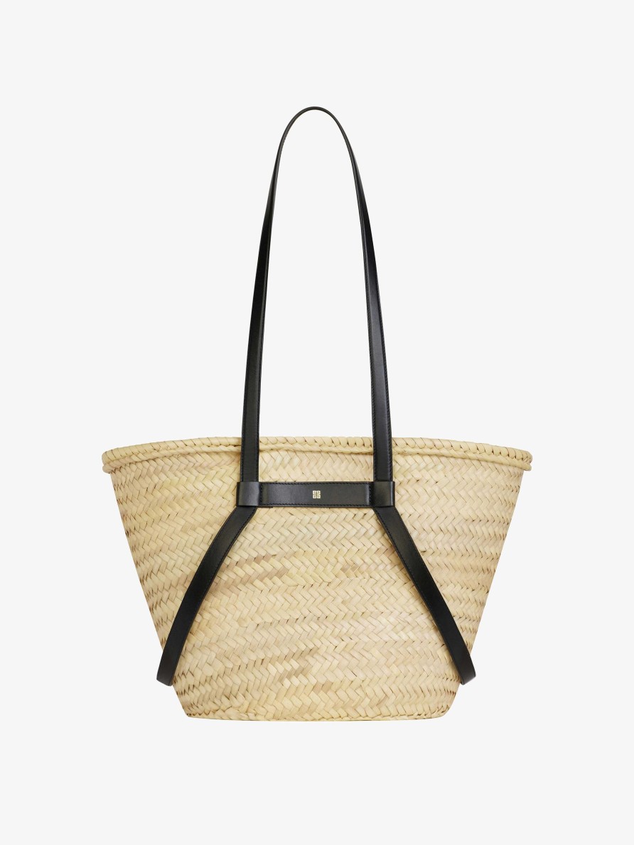 Women Givenchy Voyou | Medium Voyou Basket Bag In Raffia Black