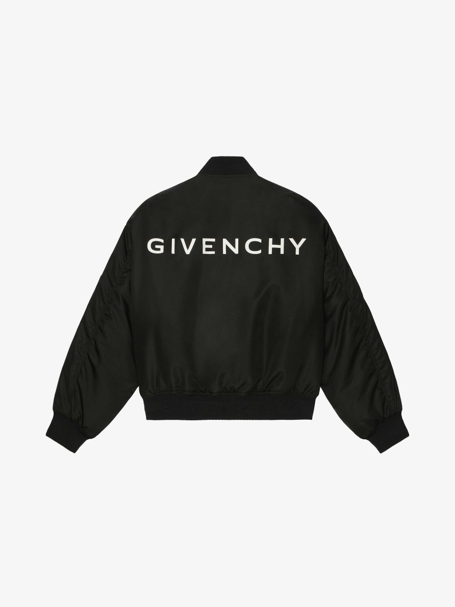 Women Givenchy Outerwear & Blousons | Givenchy Bomber Jacket With Pocket Detail Black