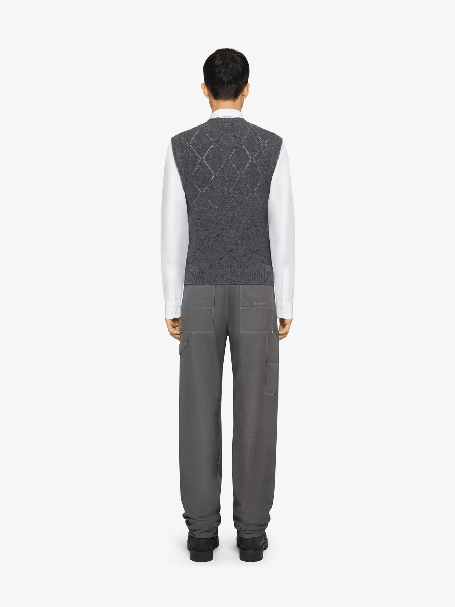 Men Givenchy Knitwear | Cropped Sweater In Wool Medium Grey