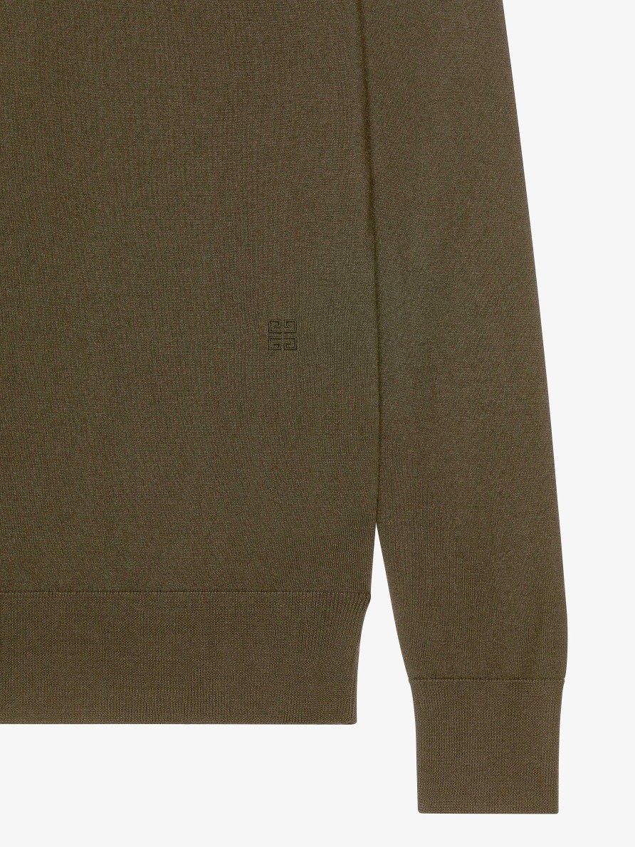 Men Givenchy Knitwear | Sweater In Wool And Cashmere Khaki