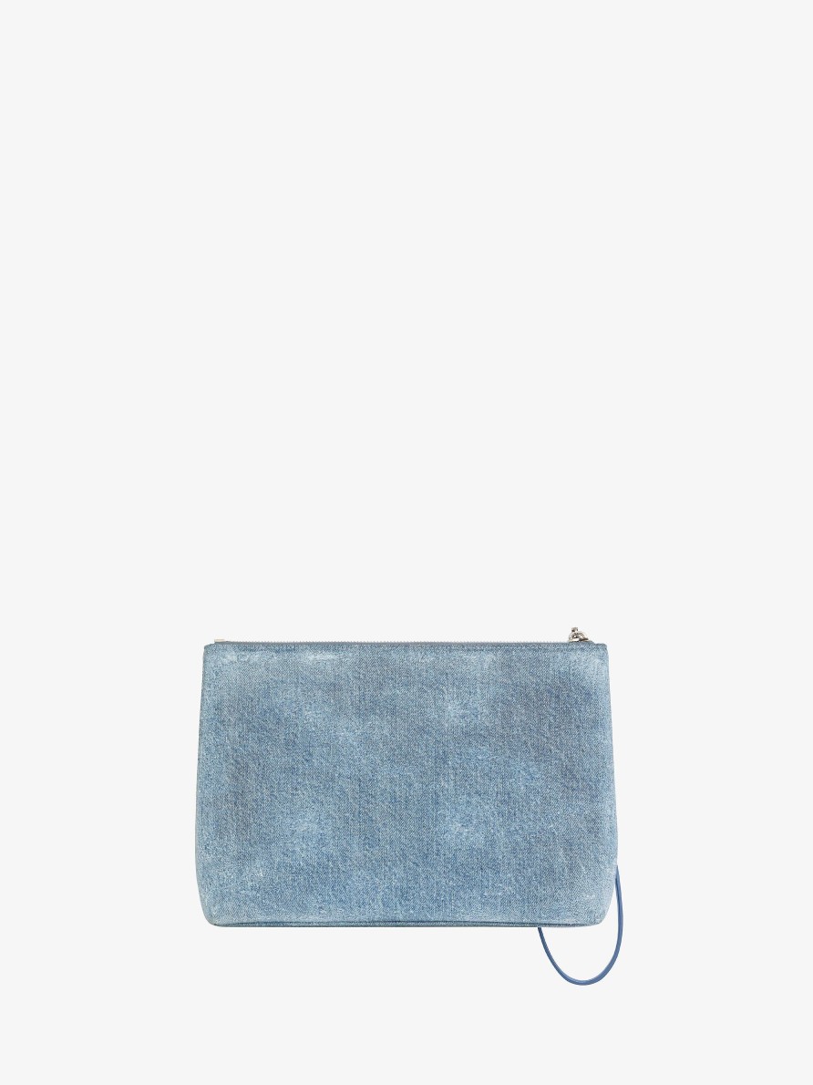 Women Givenchy Small Leather Goods | Givenchy Travel Pouch In Denim Medium Blue