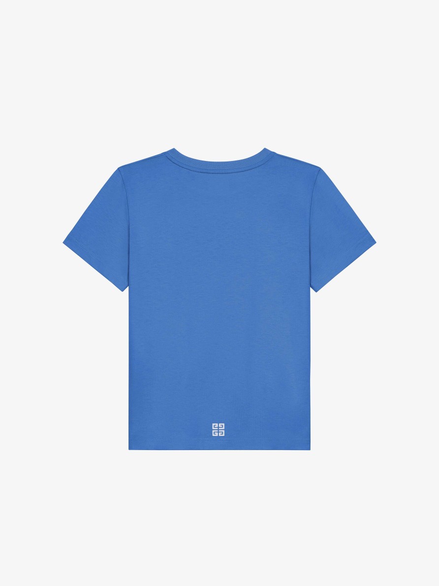 Men Givenchy Boy (4 To 12 Years) | 4G Stars T-Shirt In Cotton Blue