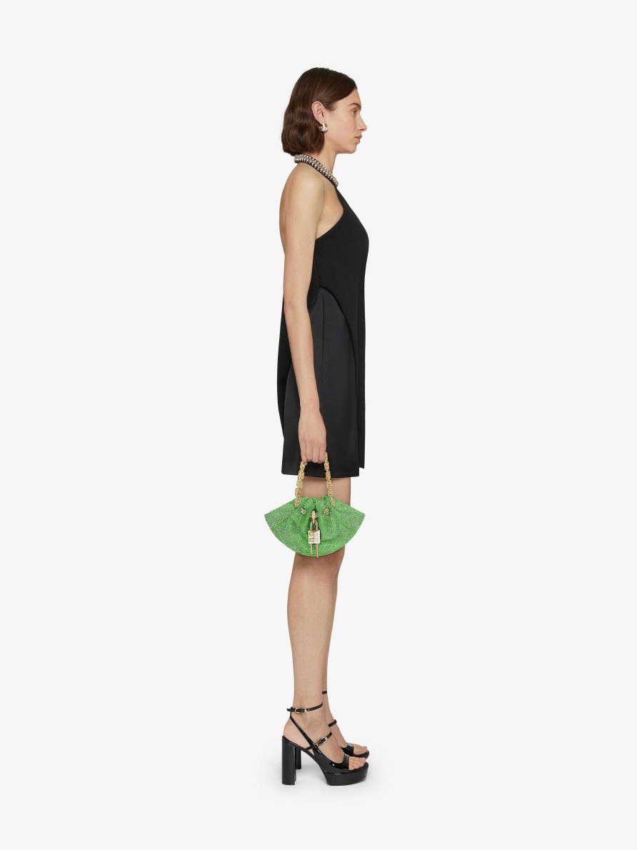 Women Givenchy Mini & Micro Bags | Mini Kenny Bag In Satin With Strass Absynthe Green