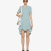 Women Givenchy Dresses | Dress In Knit With Ruffles Grey Blue