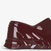 Women Givenchy Slides & Sandals | Marshmallow Wedge Sandals In Rubber Oxblood Red