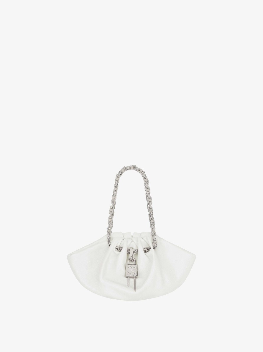 Women Givenchy Mini & Micro Bags | Mini Kenny Neo Bag In Tumbled Leather Ivory