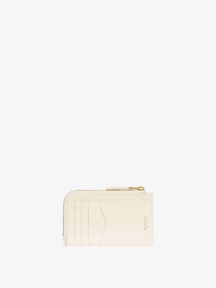 Women Givenchy Small Leather Goods | G-Cut Cardholder In 4G Coated Canvas And Leather Natural Beige