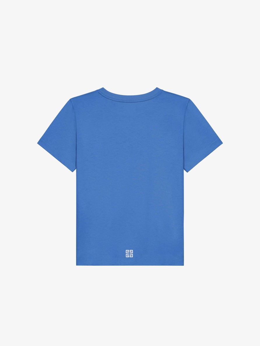 Men Givenchy Boy (4 To 12 Years) | Givenchy College T-Shirt In Cotton Blue