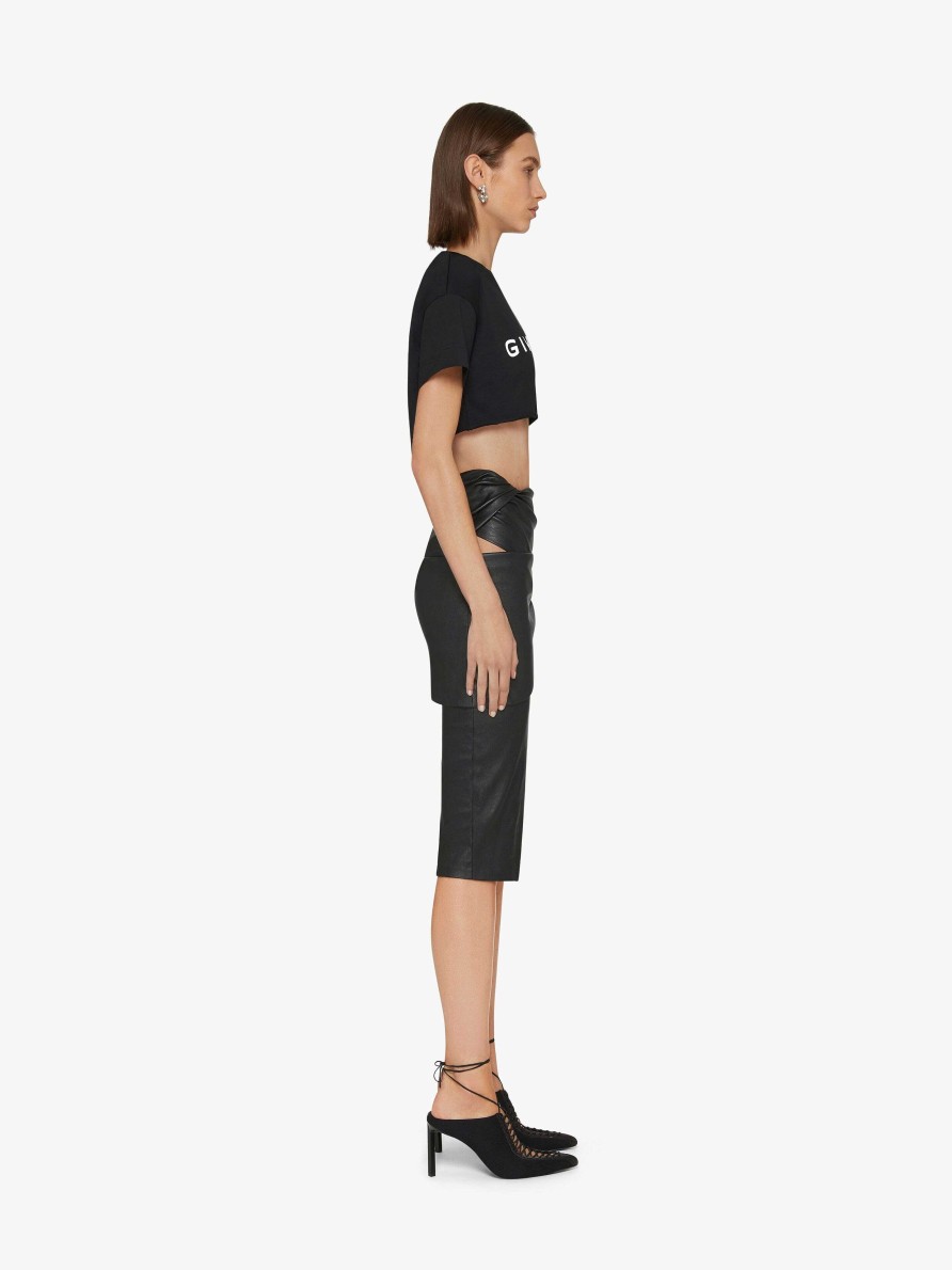 Women Givenchy T-Shirts | Givenchy Archetype Cropped T-Shirt In Cotton Black