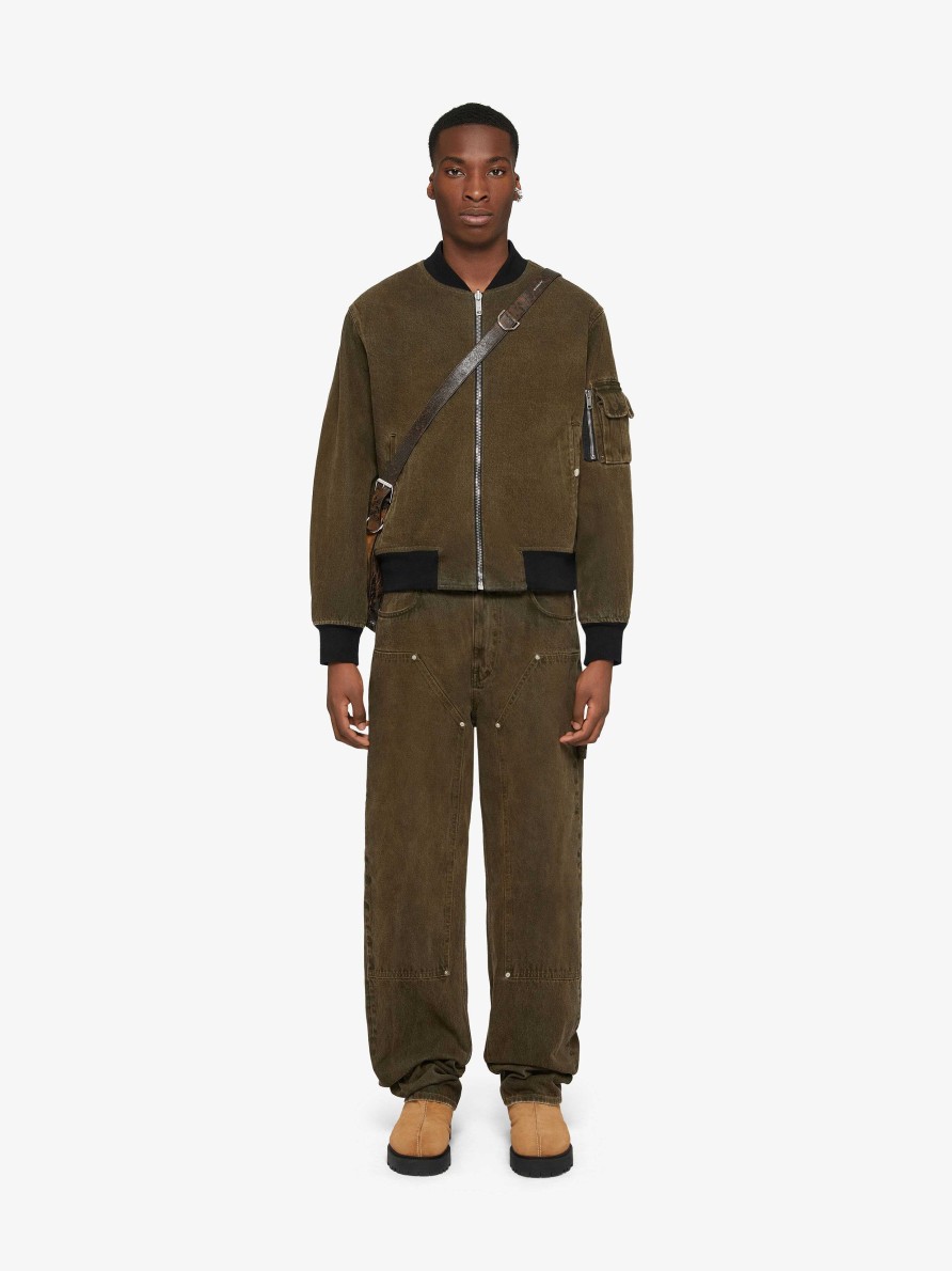 Men Givenchy Pants | Carpenter Pants In Denim Black/Khaki