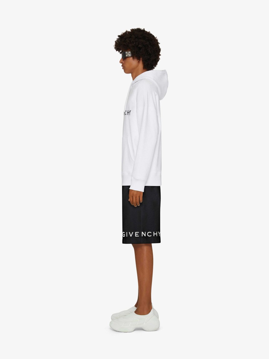 Men Givenchy Shorts | Givenchy Archetype Bermuda Shorts In Fleece Black