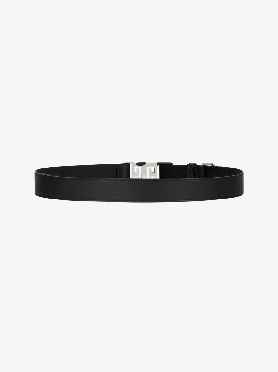 Men Givenchy Belts | 4G Release Buckle Belt In Leather And Webbing Black