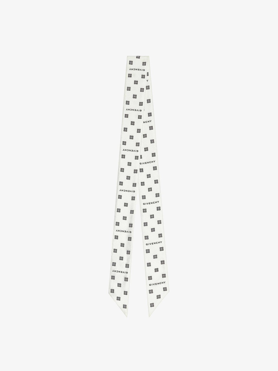 Women Givenchy Scarves | Bandeau In 4G Silk White/Black