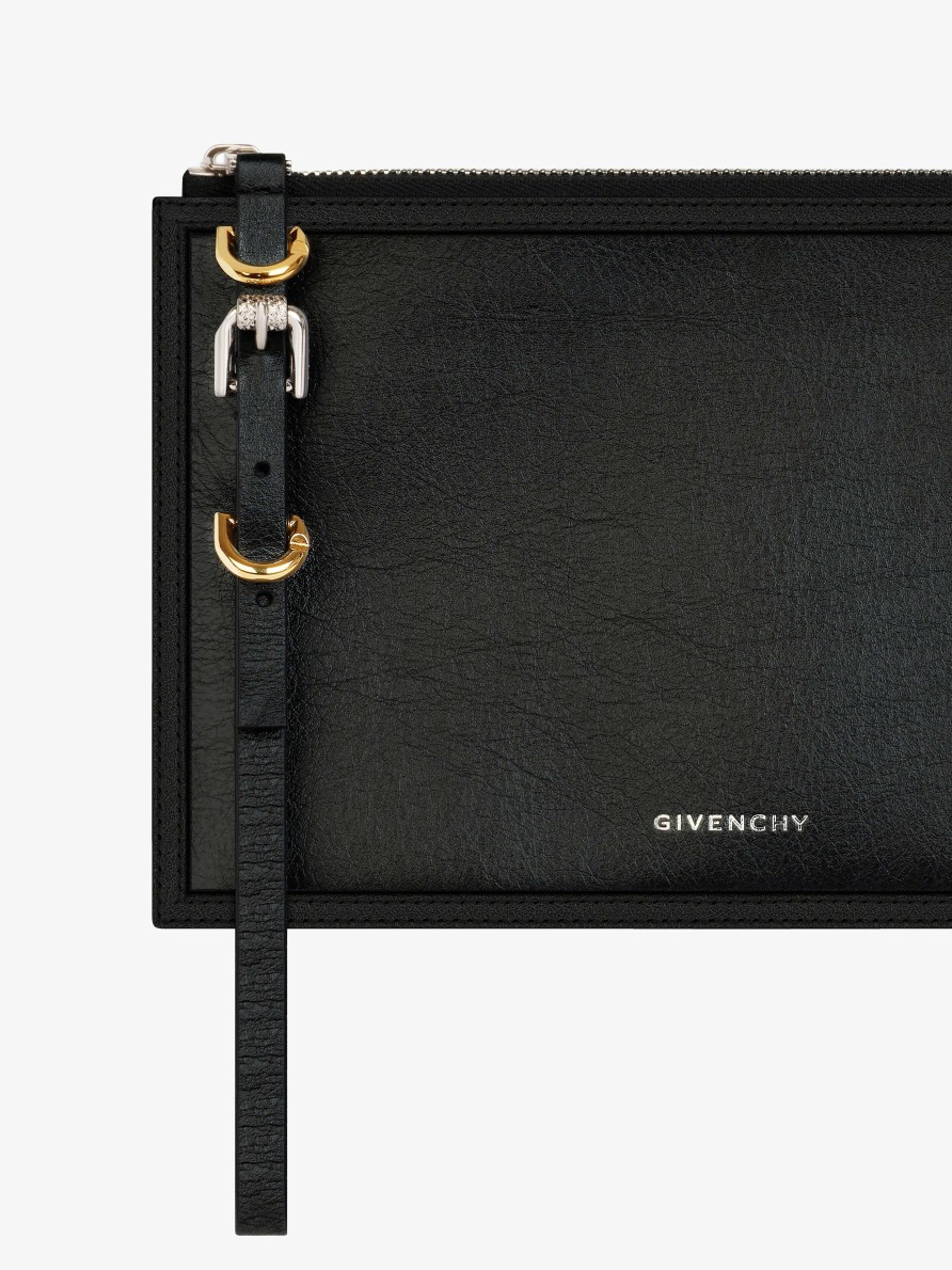 Women Givenchy Small Leather Goods | Voyou Pouch In Leather Black