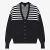 Women Givenchy Knitwear | 4G Cardigan In Cotton With Stripes Black