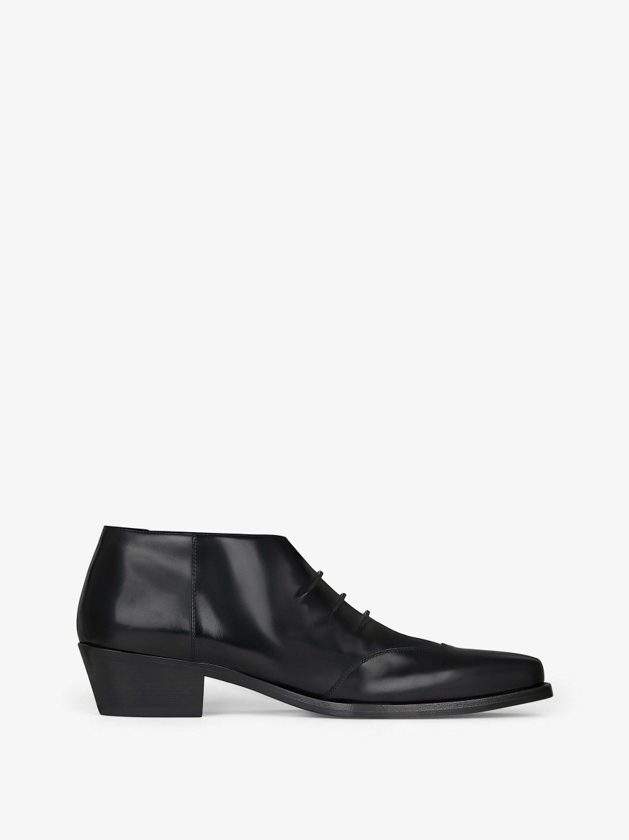 Men Givenchy Boots & Derbies | Show Cowboy Ankle Boots In Leather Black