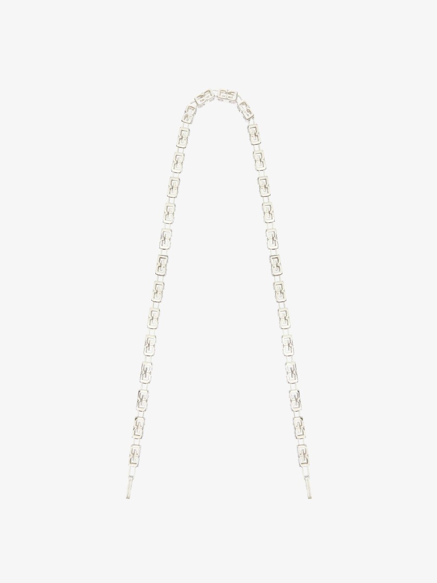 Women Givenchy Other Accessories | G Cube Chain Strap In Metal Palladium