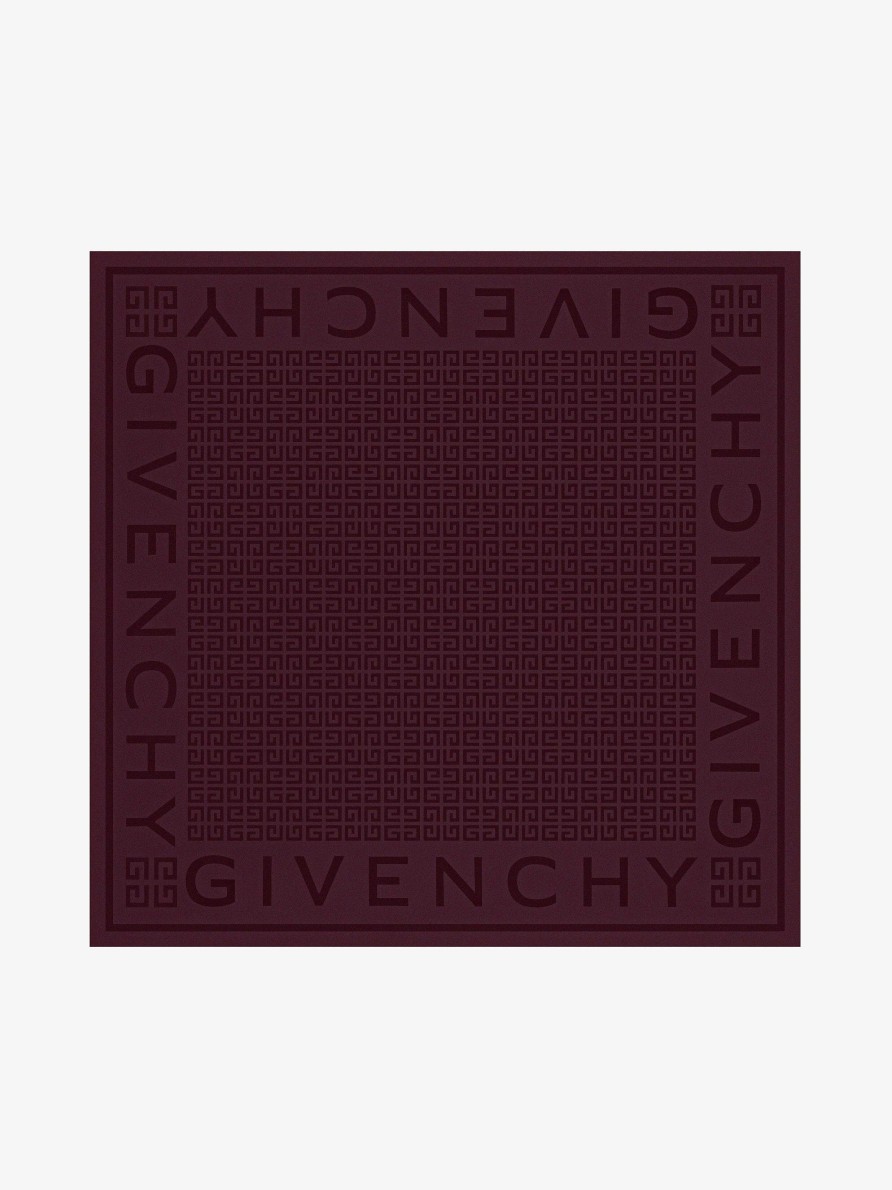 Women Givenchy Scarves | Givenchy 4G Large Square In Silk Jacquard Aubergine