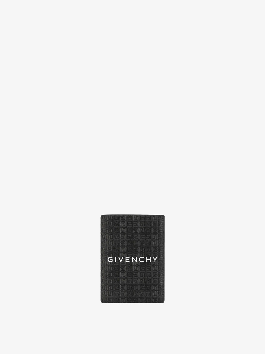 Men Givenchy Small Leather Goods | Givenchy Card Holder In Micro 4G Leather Black