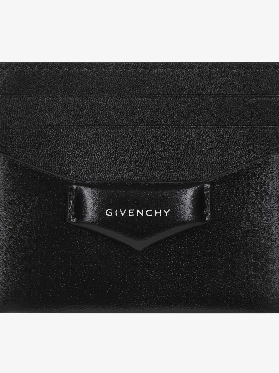 Women Givenchy Small Leather Goods | Antigona Card Holder In Box Leather Black