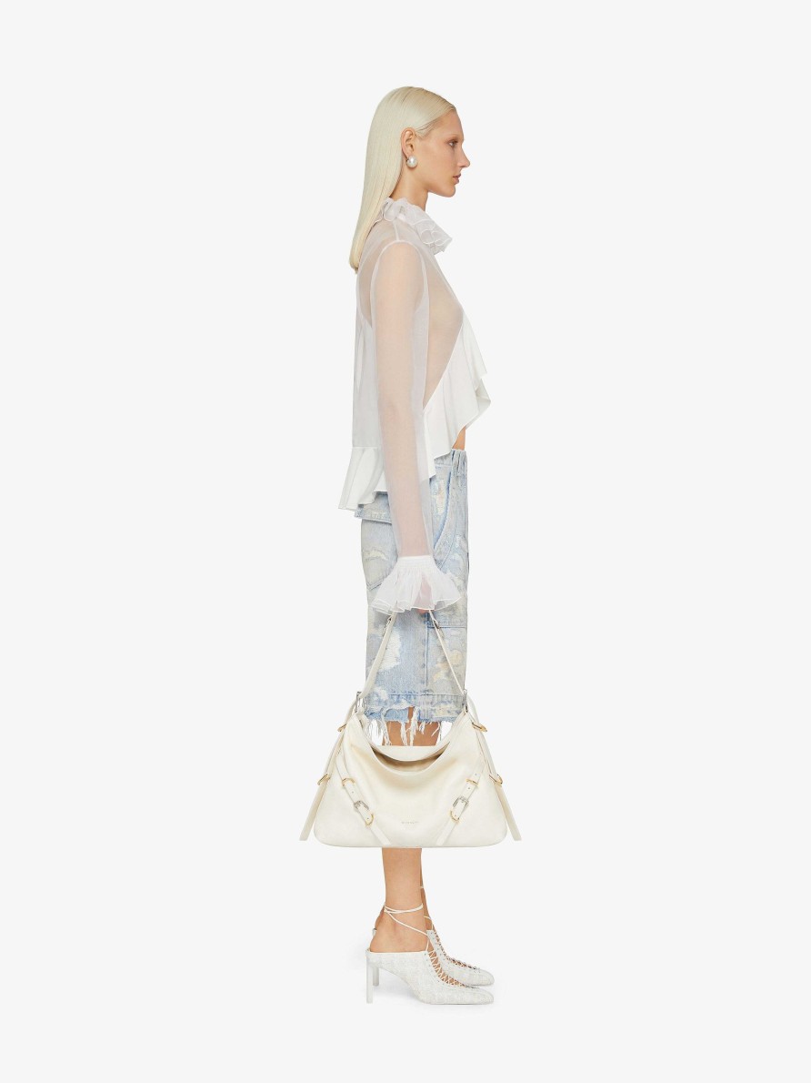 Women Givenchy Tops & Shirts | Blouse In Organza With Ruffles White