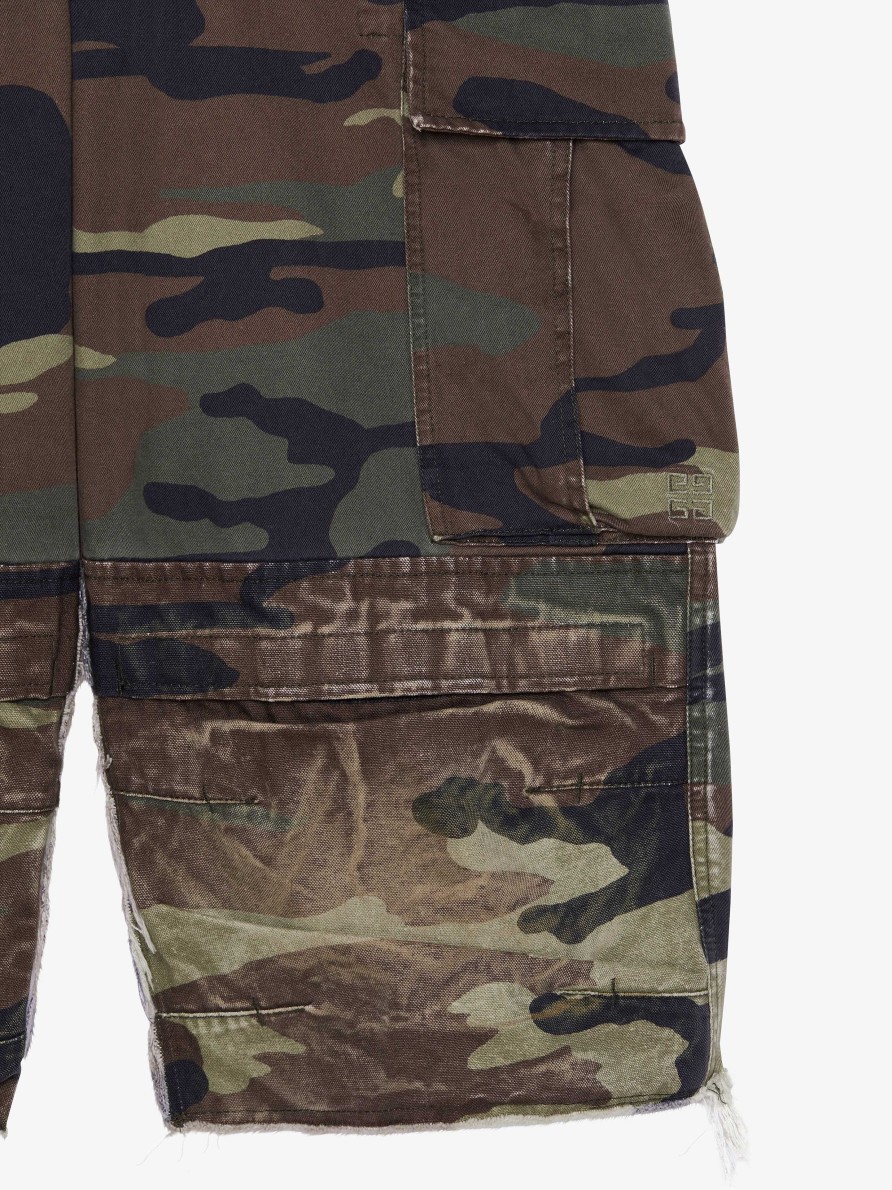 Men Givenchy Pants | Cargo Camo Skirt In Cotton Brown/Green