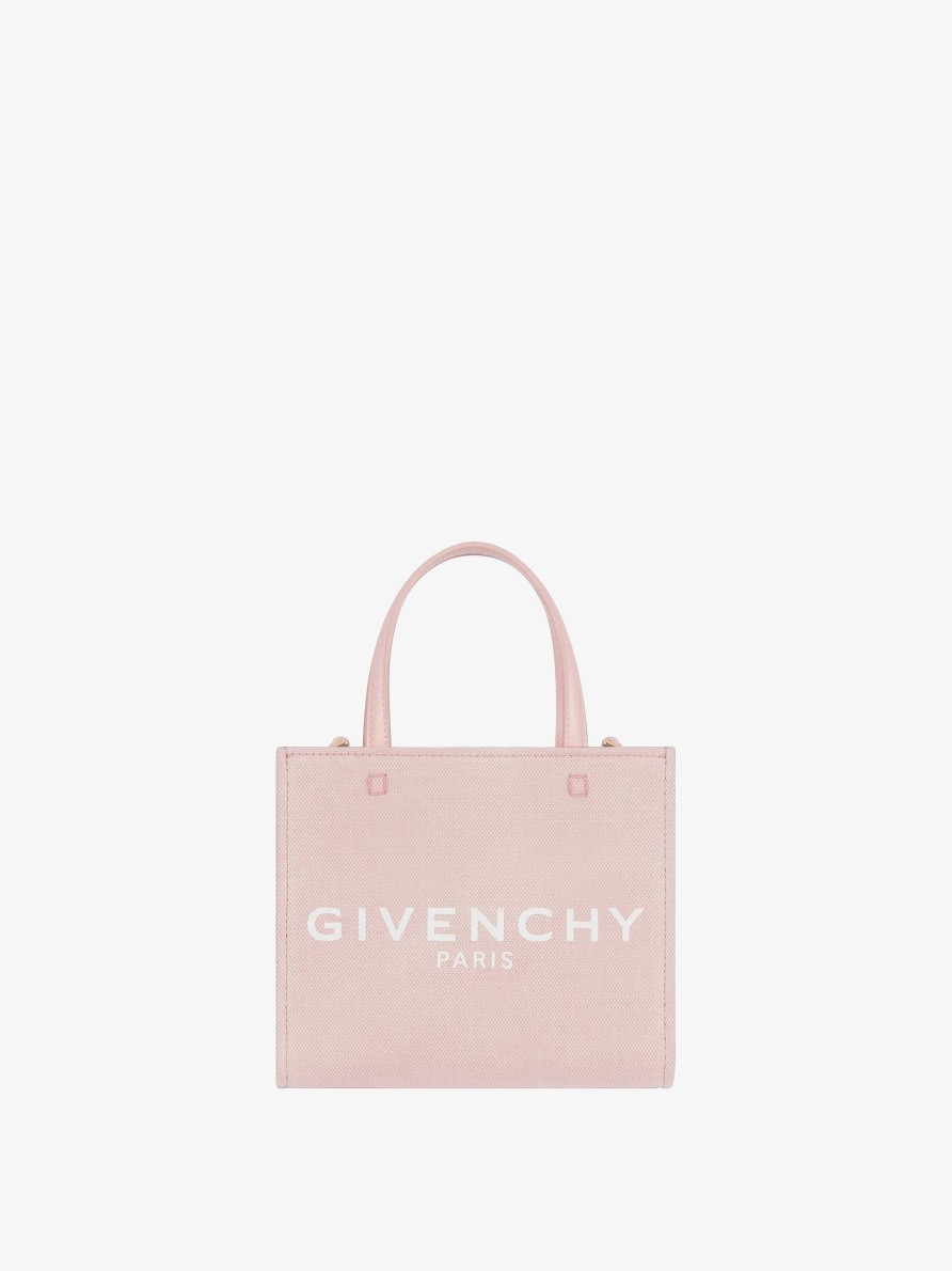 Women Givenchy G-Tote | Mini G-Tote Shopping Bag In Canvas Pink