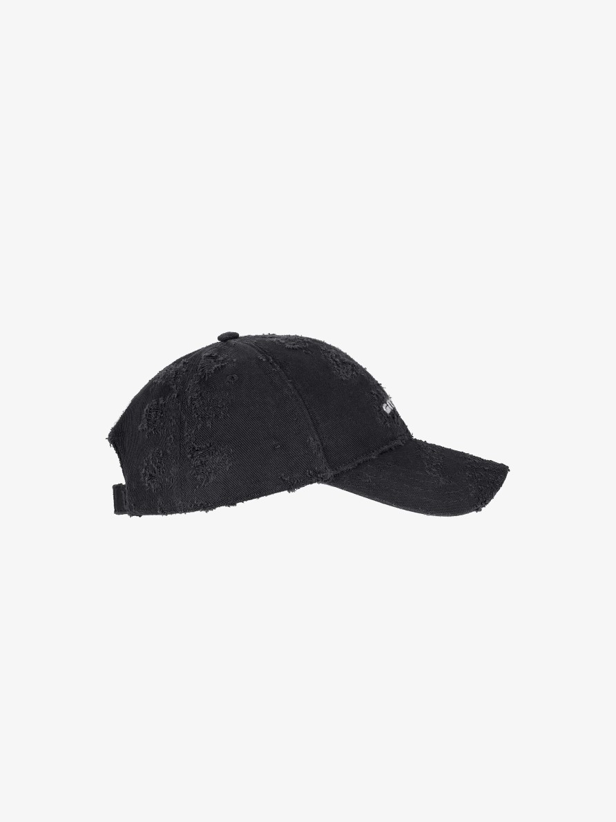 Men Givenchy Beanies & Caps | Givenchy Embroidered Cap In Cotton Black