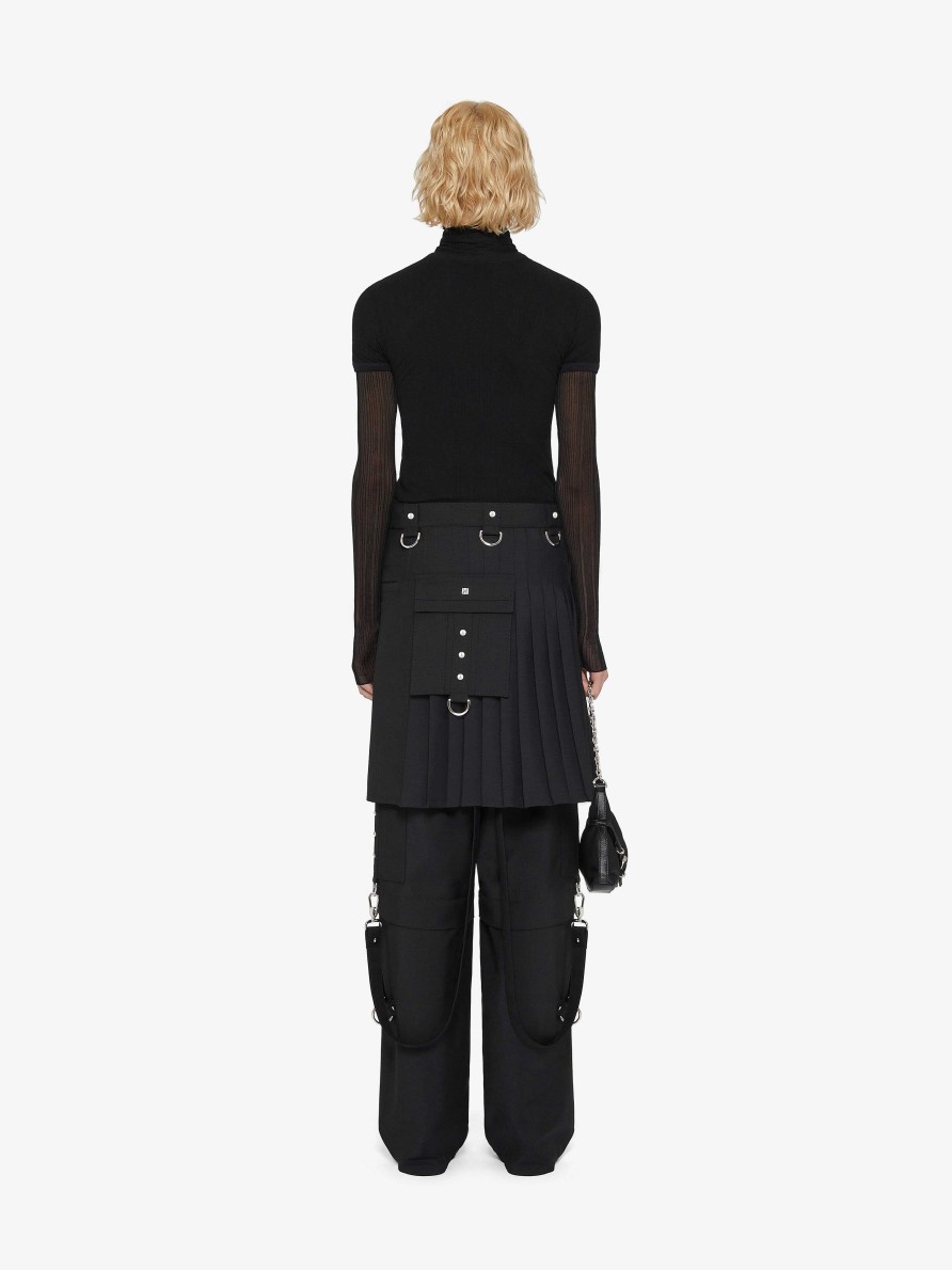 Women Givenchy Skirts | Kilt Skirt In Wool And Mohair Black