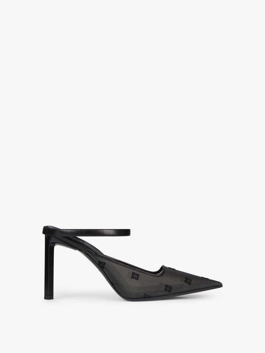 Women Givenchy Heels | Show Mules In 4G Mesh Black