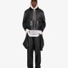 Men Givenchy Outerwear & Blousons | Aviator Jacket In Leather And Shearling With Pocket Black