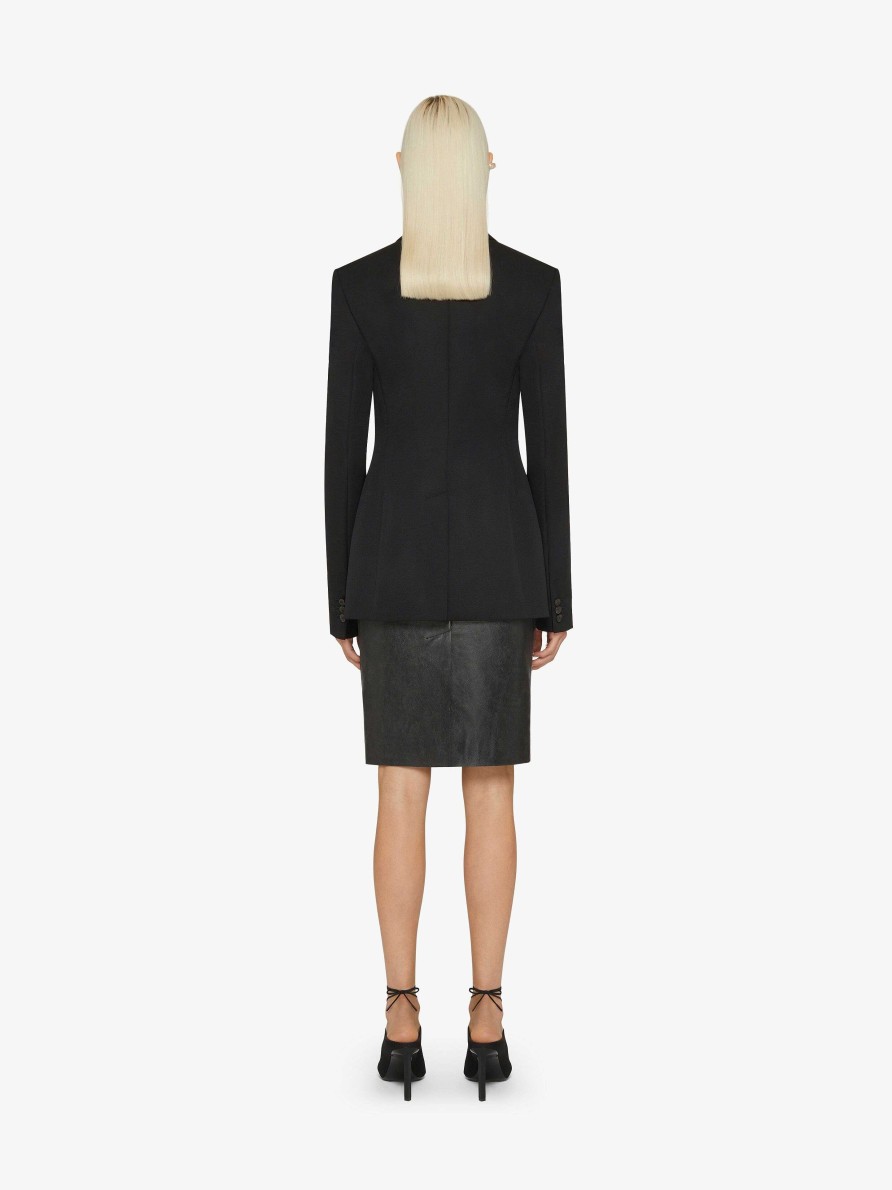 Women Givenchy Skirts | Skirt In Leather Faded Black