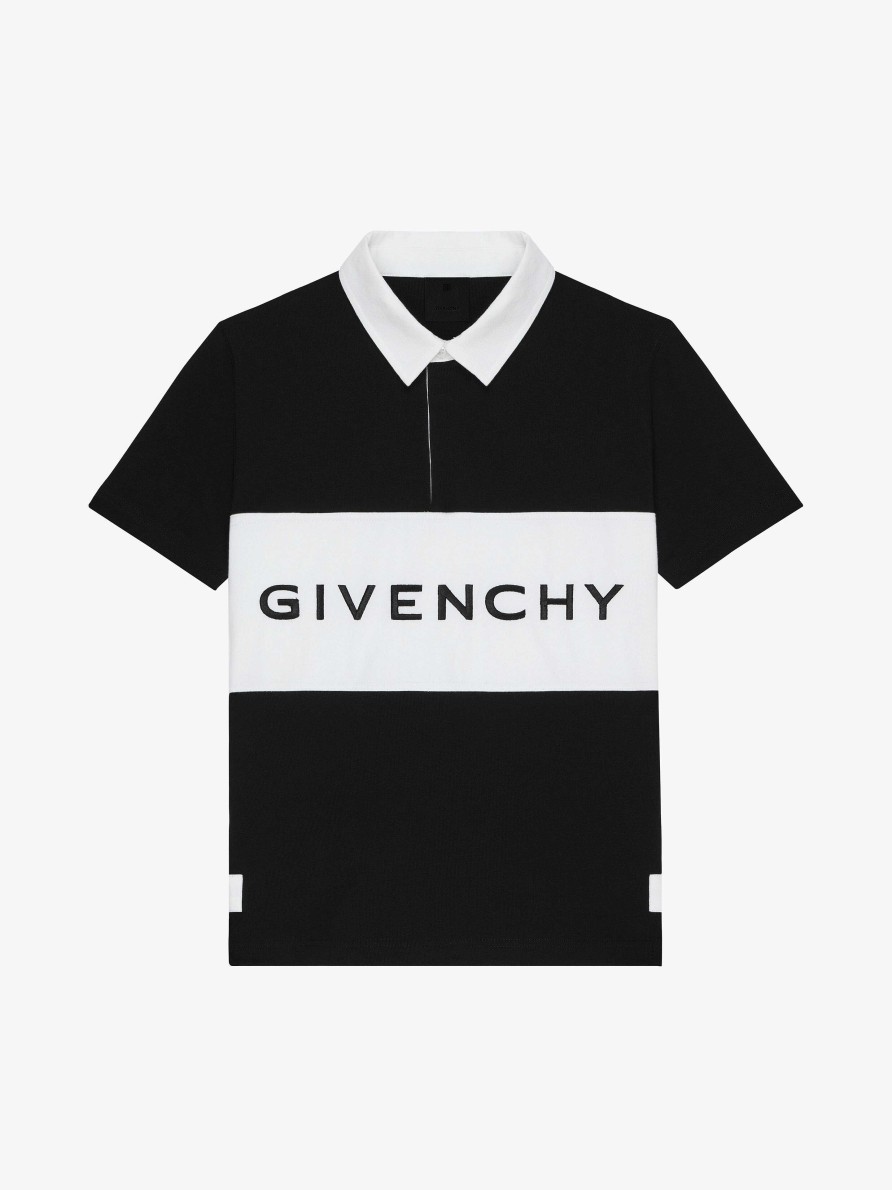 Men Givenchy Boy (4 To 12 Years) | Polo Shirt In Embroidered Jersey White/Black